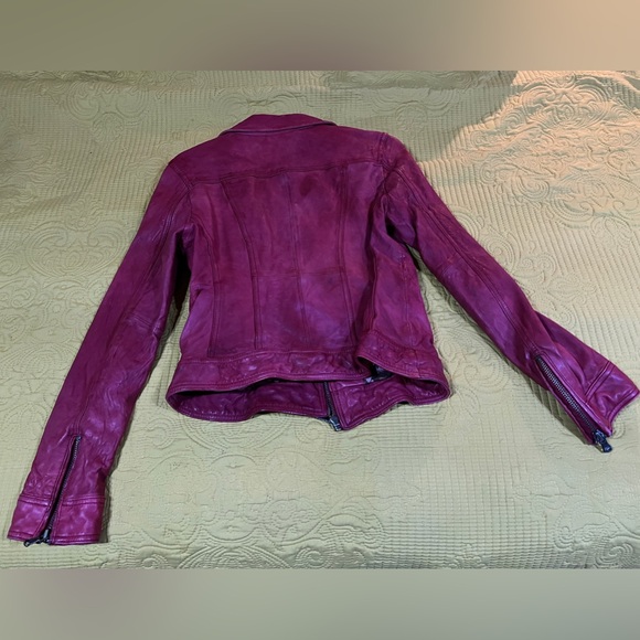 Black Rivet Red Leather Jacket - Picture 6 of 6